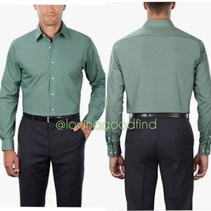 Geoffrey Beene Sateen Wrinkle Free Green Oxford Long Sleeve Shirt Like New XXL